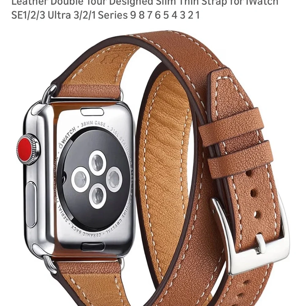 Apple Smartwatch with Tan Leather Strap